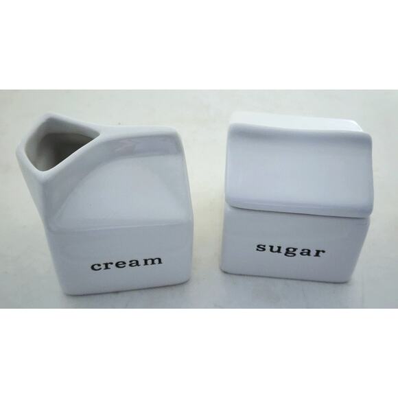 SUGAR & CREAMER-CRATE & BARREL-White-Cover on Sugar-Unique - Picture 2 of 11